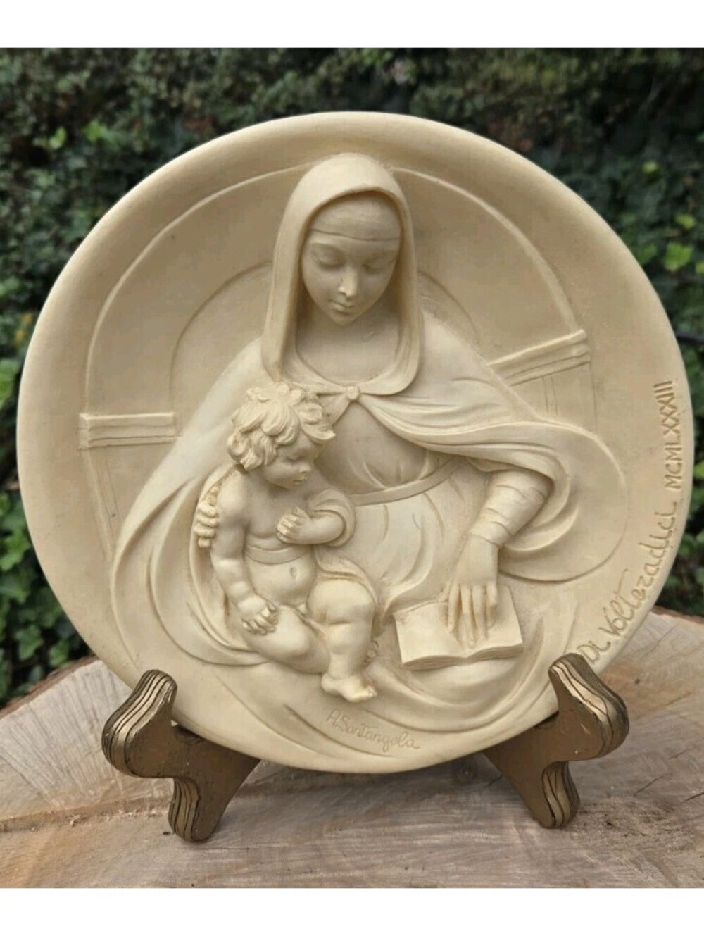 VTG 1983 Italian Madonna P. Santangela Collector Plate DL Voltezadici MCMLXXXIII